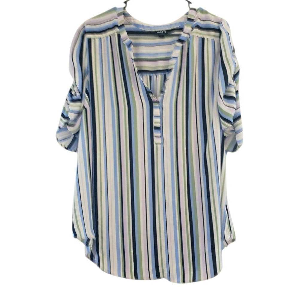 Torrid Multicolor Striped Blouse